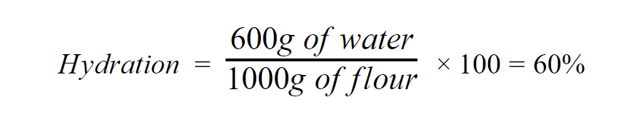 Pizza dough hydration formula