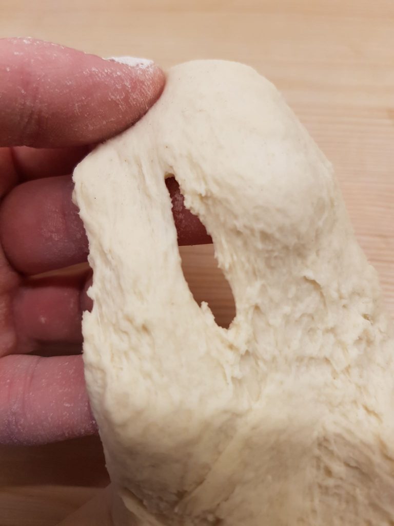 Ripping pizza dough